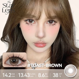 Starlens คอนแทคเลนส์ 1 คู่ DIA14.2-14.5 มม. คอนแทคเลนส์ Toast-brown ใช้สําหรับเกรดตาตุ๊กตา 6 เดือน(0.0~ 8.0)