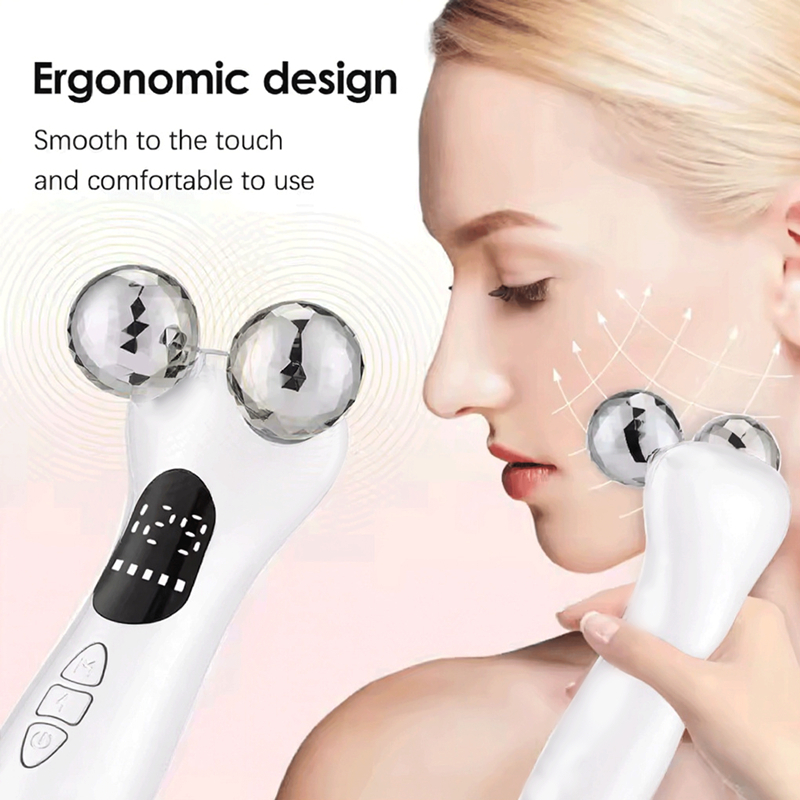 4D Roller เครื่องนวดหน้า EMS Face Lift อุปกรณ์ V-Face Slimmer กระชับผิว Double Chin Remover Eye Care นวดความงาม Roller