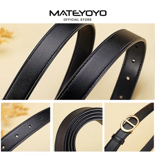 MATEYOYO เข็มขัดหนังแฟชั่นผู้หญิง สไตล์หรูหราพร้อมหัวเข็มขัดทอง ดีไซน์ปรับได้ พร้อมตกแต่งด้วยหัวเข็มขัดโลหะผสม