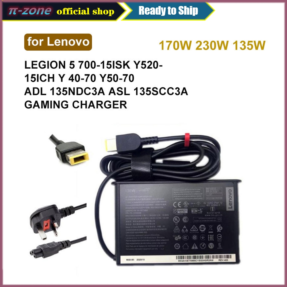 20V 6.75A 135W 170W 230W USB Connector Adapter Charger สําหรับ Lenovo Y40-70 Y50-70 ThinkPad Legion 