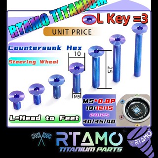 RTAMO Titanium Gr5 M5(#8)x10-50L Countersunk Head Fit Momo N…
