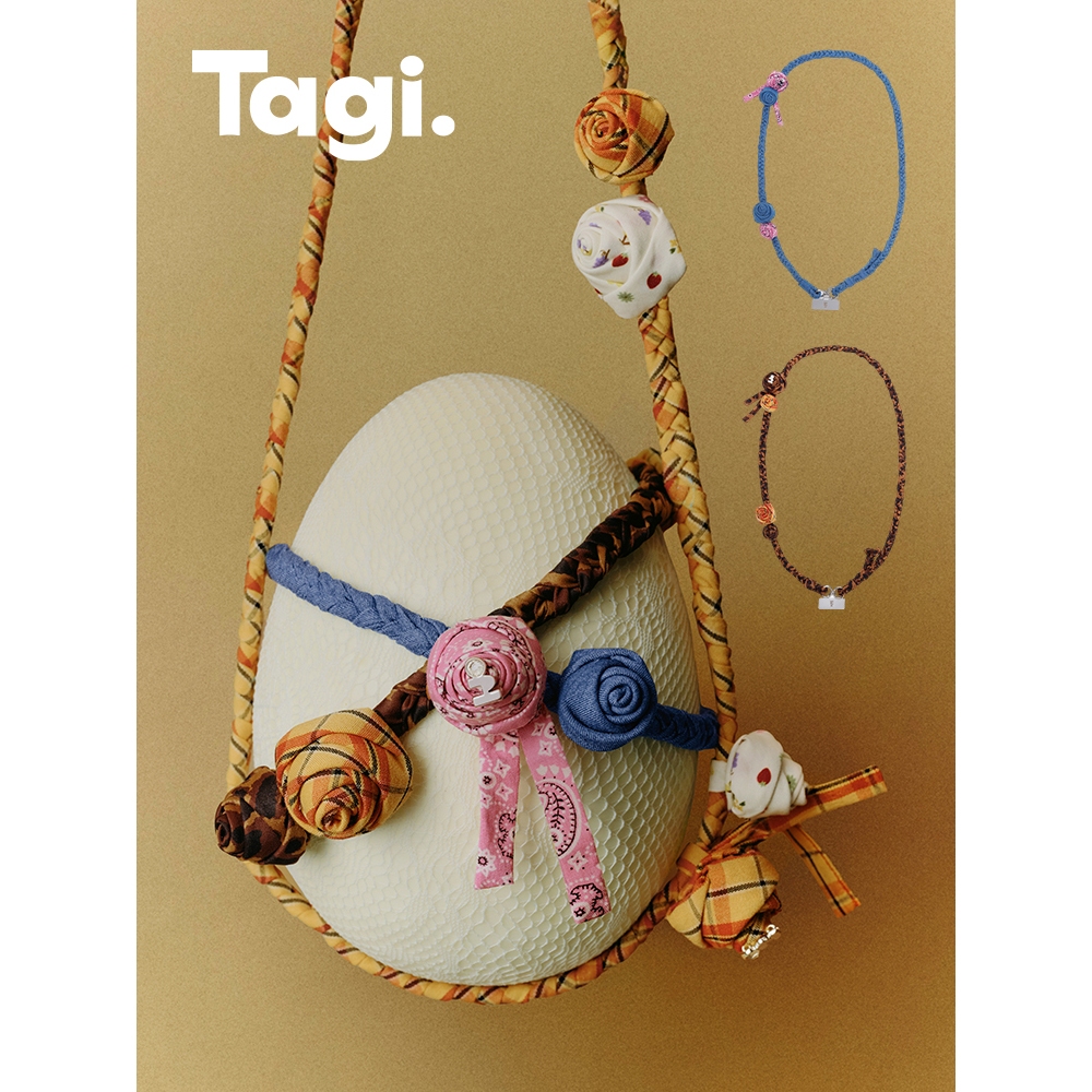 Tagi. Floral Roll-Roll Woven Phone Lanyard สายคล้องมือถือดอกไม้สานสุดคิวท์ Roll-Roll