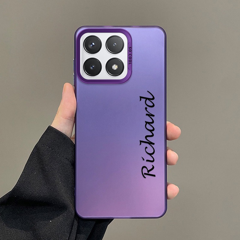 Honor X8C X8b X6B X7a X7b X5b ชื่อที่กําหนดเองศิลปะตัวอักษรการออกแบบกรณีสีเงิน Hard Back Case