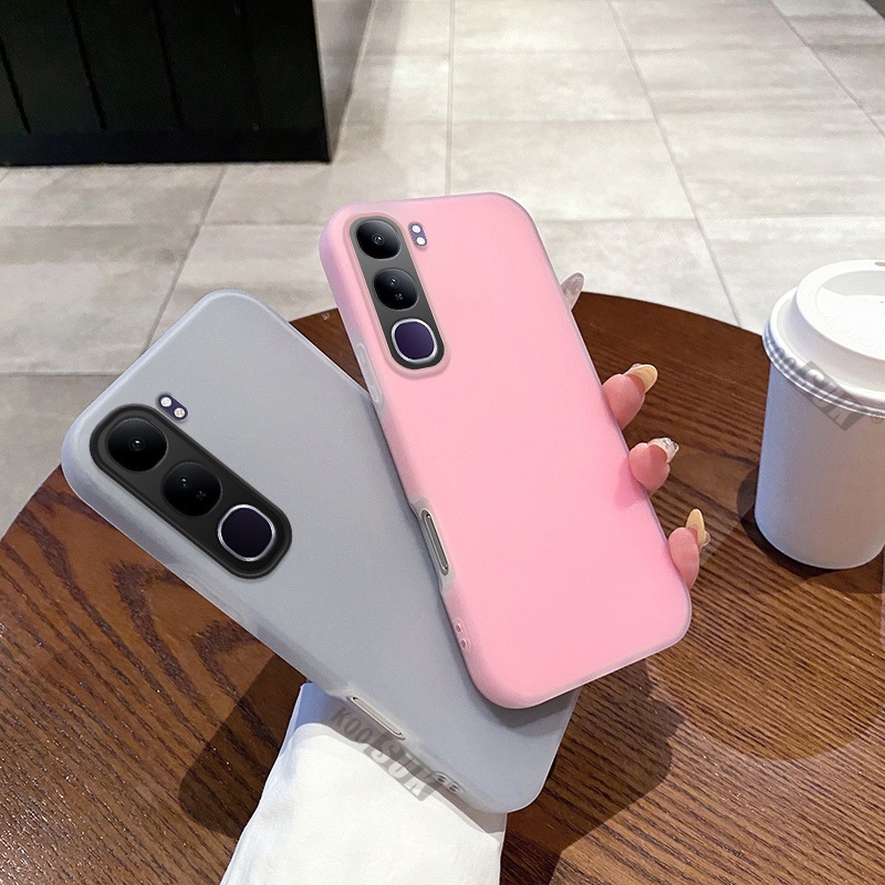 เคสกันกระแทกสําหรับ Vivo V40 Lite SE V60 V60E Pro Y200 Y300 สีสัน Jelly ปลอกสองชั้นการ์ดรูปถ่าย Interlayer โทรศัพท์ปกหลัง