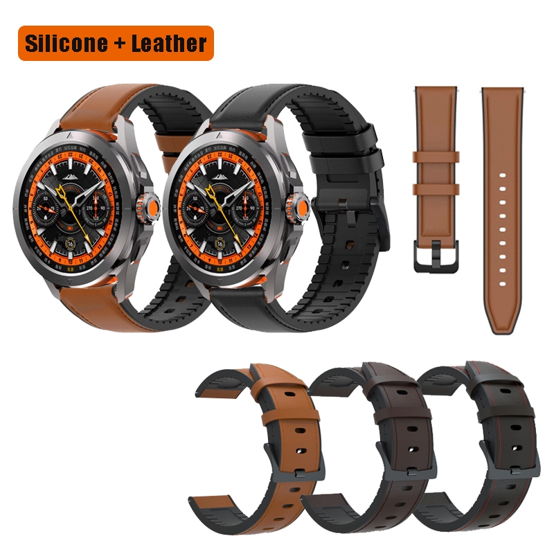 22 มม.Quick Pins สายคล้องคอซิลิโคนหนังแท้สําหรับนาฬิกา XIAOMI S4 Sport S3 S2 S1 / สี 2