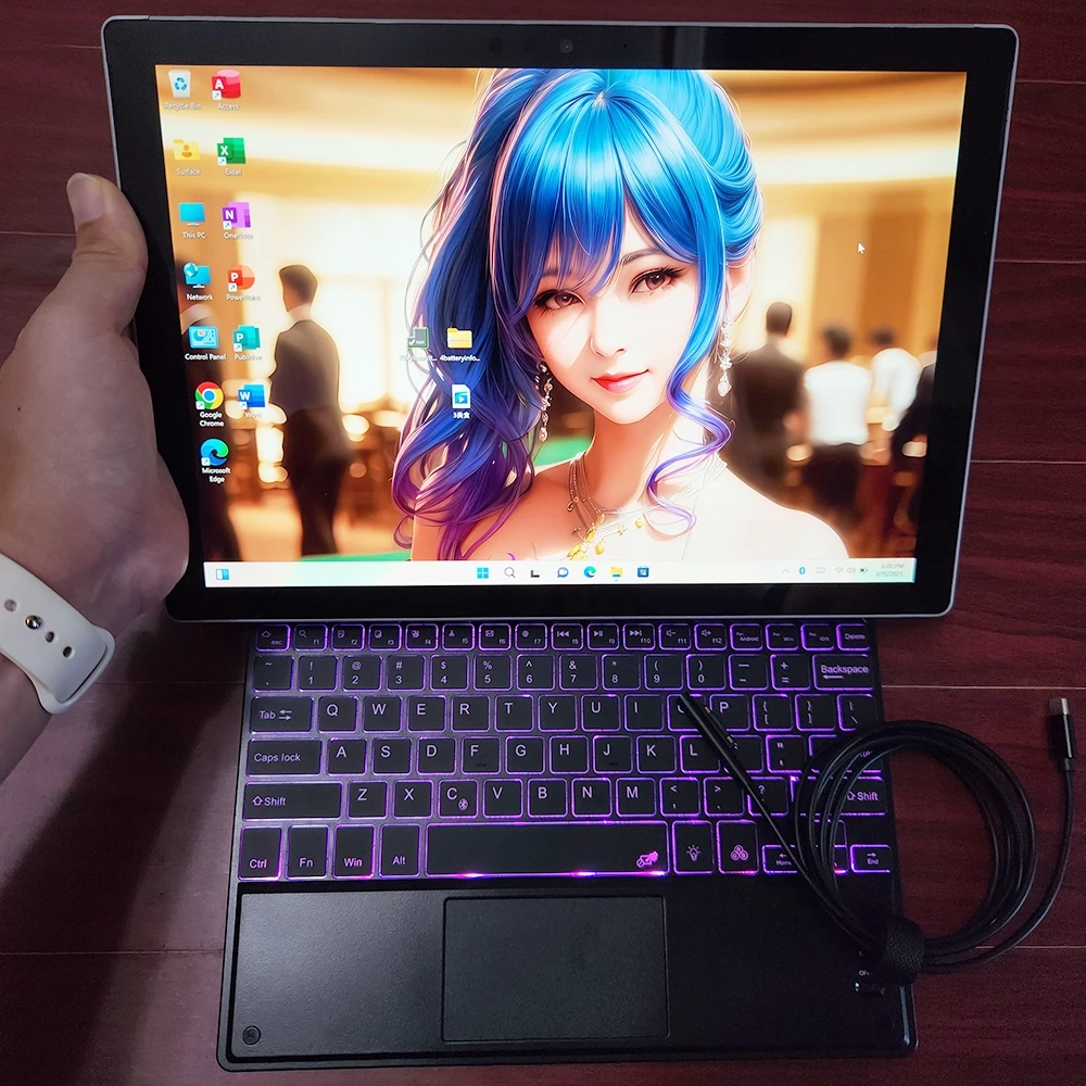 Microsoft Surface Pro 5th Gen Pro5 Intel Core i5 8GB RAM 256GB 12.3 นิ้วแท็บเล็ต 2K TouchScreen 7300U 2.6 GHz Windows 11 คอมพิวเตอร์ WiFi สําหรับธุรกิจนักเรียน PC ใช้ 85% ใหม่ thumbnail 7