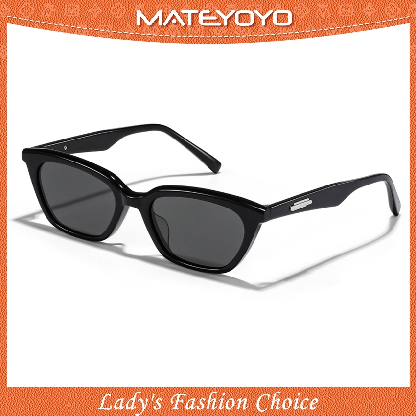 MATEYOYO แว่นกันแดดตาแมวย้อนยุค unisex กรอบแคบ UV400 ป้องกันแว่นกันแดดป้องกันดวงตาโพลาไรซ์