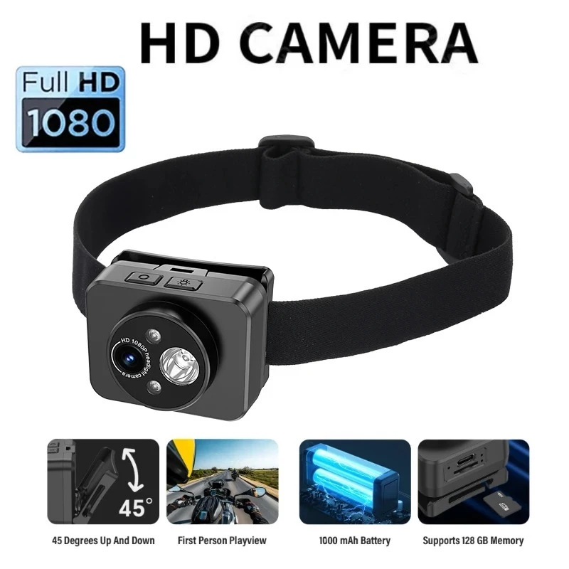 กล้องวิดีโอติดศีรษะหมวกกันน็อค 1080P สำหรับขี่จักรยานวิ่ง