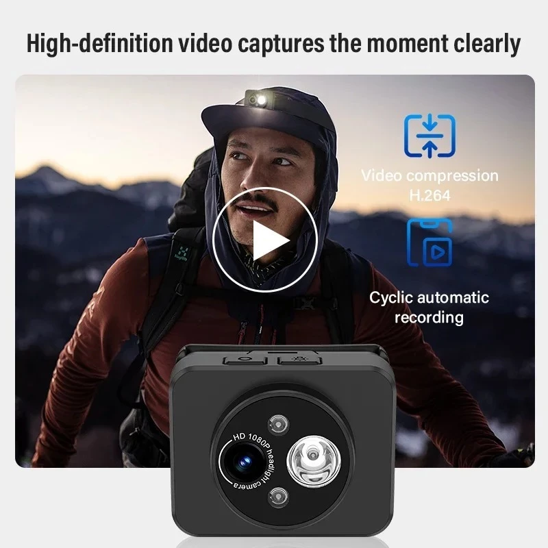 กล้องวิดีโอติดศีรษะหมวกกันน็อค 1080P สำหรับขี่จักรยานวิ่ง thumbnail 6