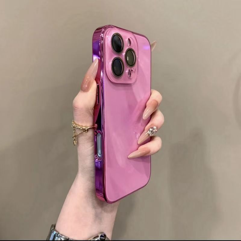 PVD သုတ်ပြီး Electroplating လုပ်ထားတဲ့ Glass Case (iPhone 11-16 Pro Max) အကာအကွယ်/ကွဲအက်မှုကာကွယ်
