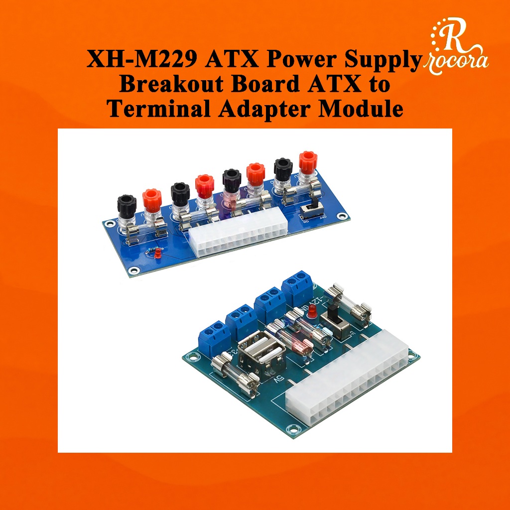 XH-M229 บอร์ดแปลงไฟ ATX สำหรับพาวเวอร์ซัพพลายคอมพิวเตอร์ ATX Power Supply Breakout พร้อมขั้วต่อสาย