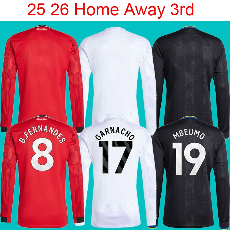 2025 2026 Magueire Martinez Mount Hojlund B.Fernandes Cunha Sesko เสื้อแขนยาว Jersey