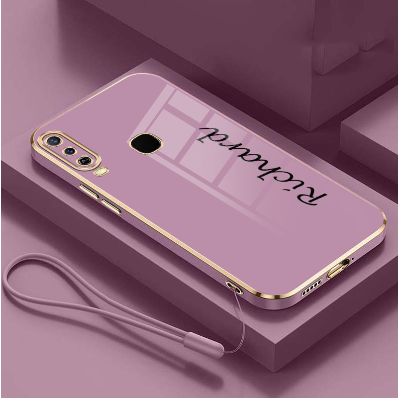 Vivo V2254 V2206 V2207 V2203 1935 1938 1901 1902 1904 1906 ชื่อกรณีที่กําหนดเองสีบริสุทธิ์ชุบมันวาวป