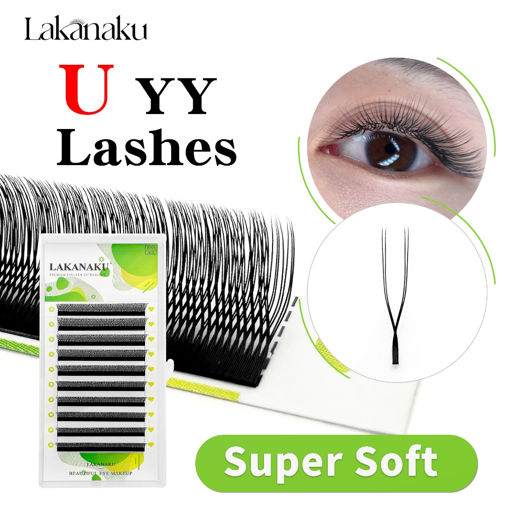 LIAKAKU U YY Lashes พัดลมแคบ ต่อขนตาสําเร็จรูป