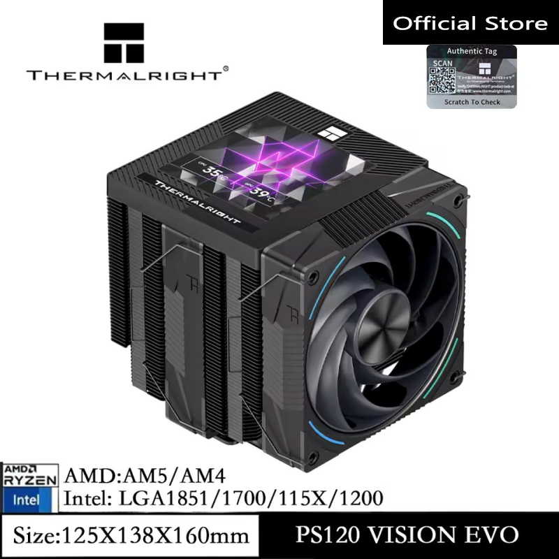 Thermalright PHANTOM SPIRIT 120 VISION EVO 3.95 นิ้วหน้าจอ CPU Air Cooler 7 ท่อความร้อนหม้อน้ํา CPU สําหรับ LGA1700/1851/1200 AMD AM5/AM4