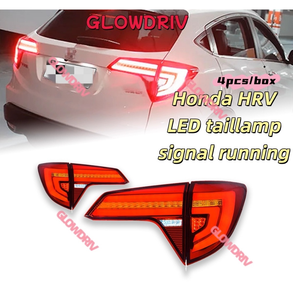 ไฟท้าย LED fit สําหรับ Honda vezel HRV 2014-2022 ไฟท้ายประกอบอัพเกรดสัญญาณวิ่งหมอกโคมไฟ belakang