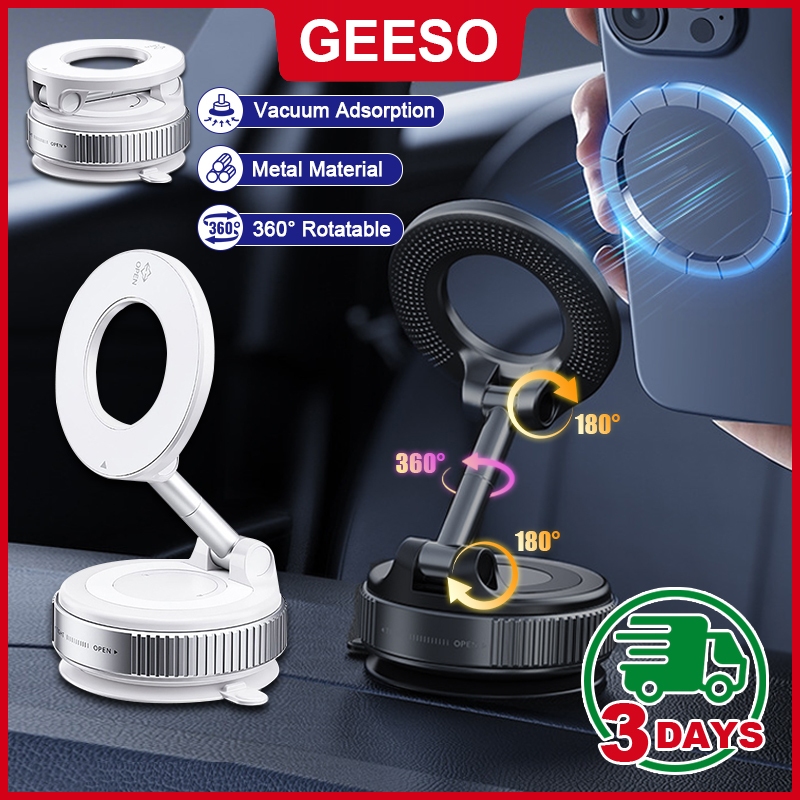 GEESO K007 ที่วางโทรศัพท์ในรถยนต์แม่เหล็กแรงสูงดีไซน์พับได้ 360° ขายึดสูญญากาศแบบปรับได้สําหรับรถยนต