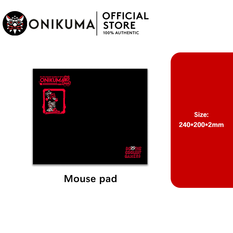 แผ่นรองเมาส์สําหรับเล่นเกม โอนิคุมะ สีดําบริสุทธิ์