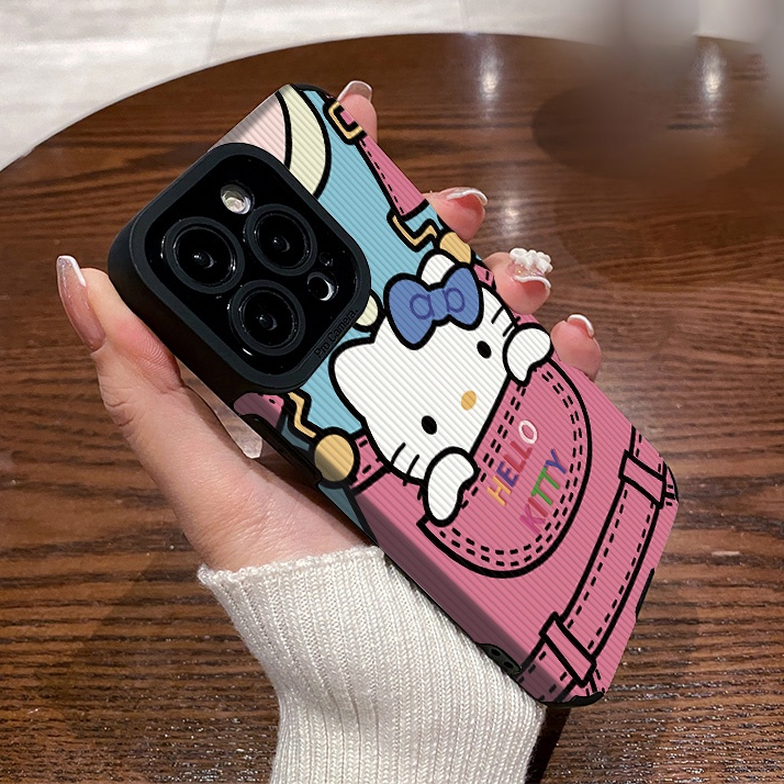 ปลอกหนังสําหรับiPhone 17 Air 16E 16 6 6s 7 8 XS XR 11 12 13 14 15 Pro Plus Max Hello KittyรูปแบบTPUซิลิโคนนุ่มกรณีพร้อมเลนส์กล้องป้องกันปกหลัง | ZD B067