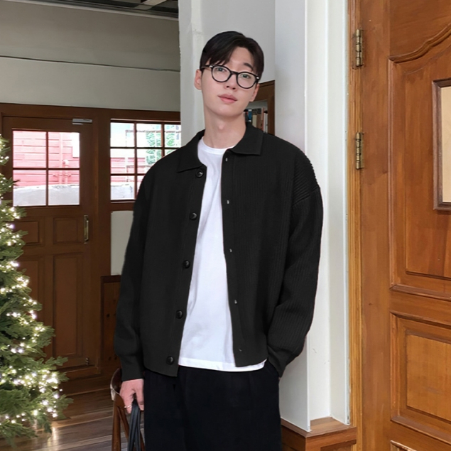 เสื้อไหมพรมถักแขนยาวผู้ชาย คอปกเปิดลง ดีไซน์ทันสมัย สวมใส่สบายและอบอุ่นพิเศษ ราคา ถูกที่สุด ดีลบีเคเค แกลเลอรีภาพที่ 9