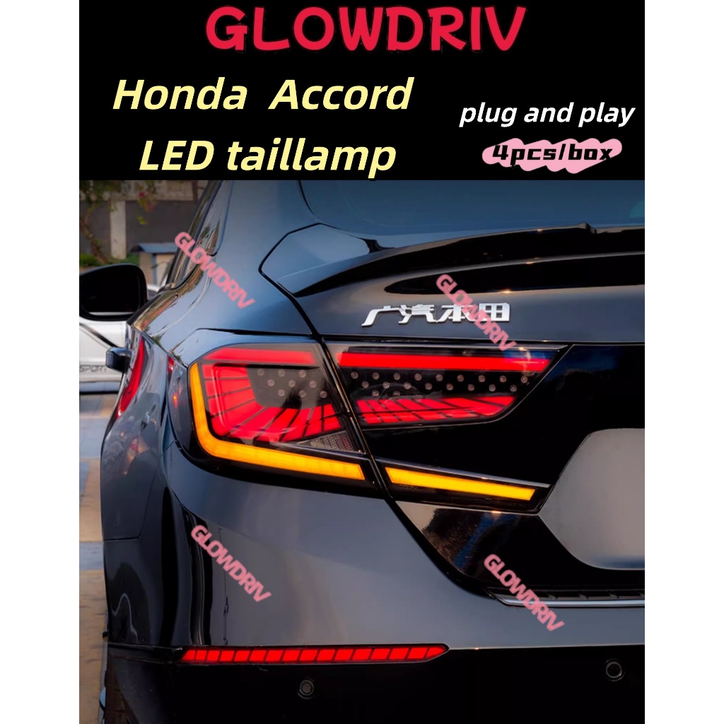 ไฟท้าย LED Honda 10th Accord โคมไฟด้านหลัง อัพเกรดชุดไฟตัดหมอก Starry Design belakang