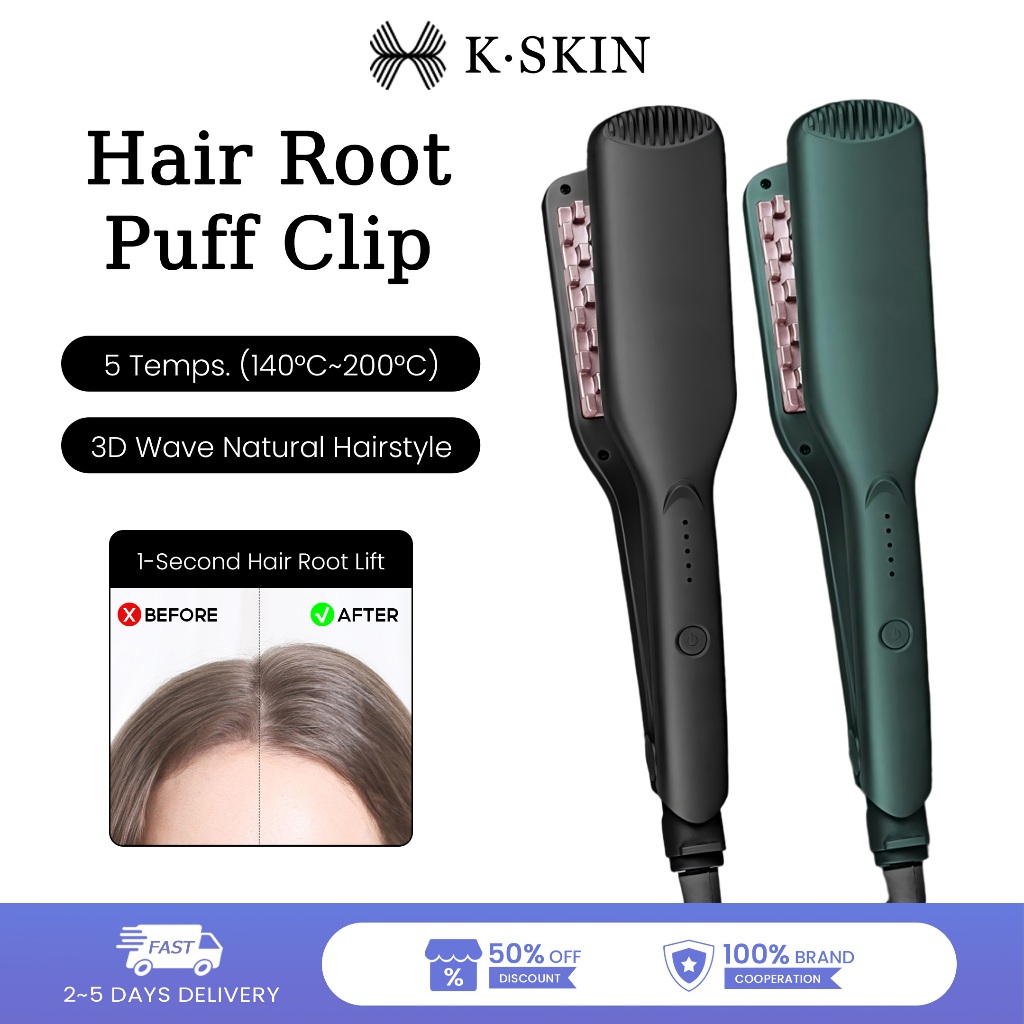 K.SKIN K8 พัฟรากผมคลิปความร้อนอย่างรวดเร็ว Thermostatic Hair Care 5 อุณหภูมิสําหรับผมที่แตกต่างกัน