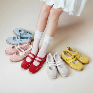 【Flashlight】BASTO Women's Platform Mary Jane Sneakers รองเท้าแมรี่เจน รองเท้าส้นตึก รองเท้าผ้าใบ A9003 D3222