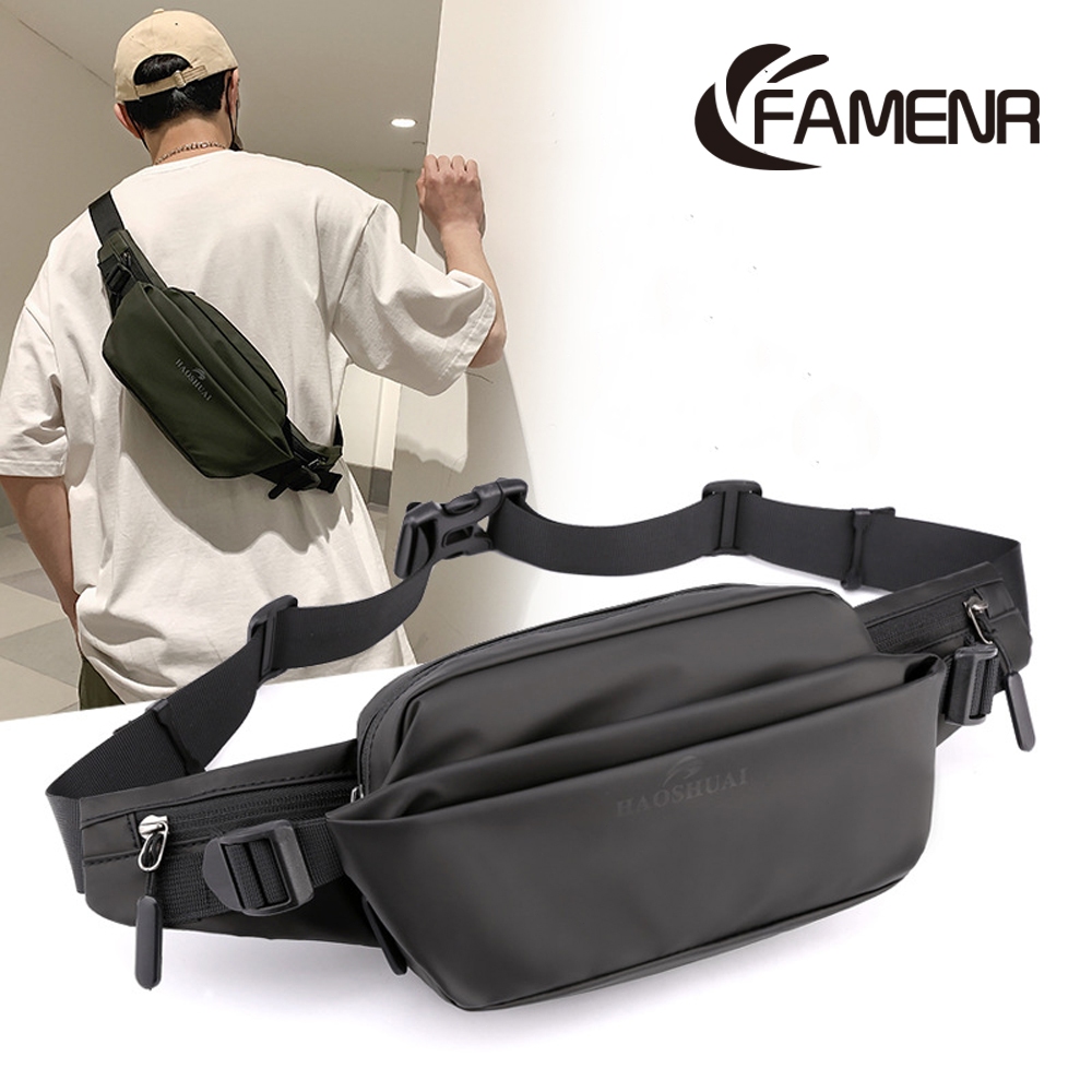 Famenr กระเป๋าสะพายไหล่ กระเป๋าคาดอก คาดเอว คาดเอว คาดเข็มขัด สําหรับผู้ชาย