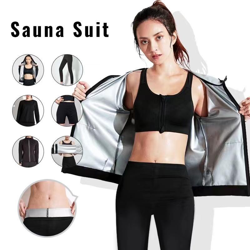 Body Shaper ซาวน่าชุดเหงื่อกระชับสัดส่วนเอวเทรนเนอร์เสื้อแขนยาวผู้หญิงออกกําลังกาย Tummy Control