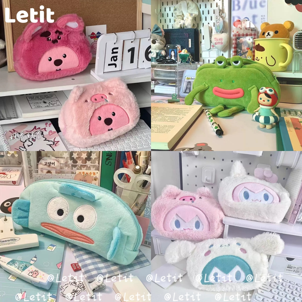 Letit | วนซ้ํากรณีดินสอน่ารัก บีเวอร์ เปลี่ยนสไตล์ซิปถุงเก็บนักเรียนตุ๊กตาการ์ตูนเครื่องเขียนกระเป๋าอุปกรณ์การเรียน