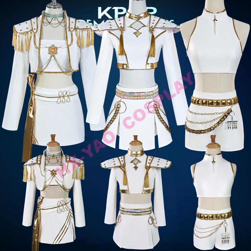 【HX-YAO】เด็กฮาโลวีนแสดงชุด K-POP Witch Hunters cosplay Zoey Rumi Mira คอสเพลย์เครื่องแต่งกายเวทีสำหร