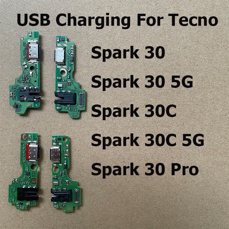 สําหรับ Tecno Spark 30 30C Pro 4G 5G USB ชาร์จพอร์ตไมโครโฟน Dock Connector Flex สายอะไหล่ซ่อม Global
