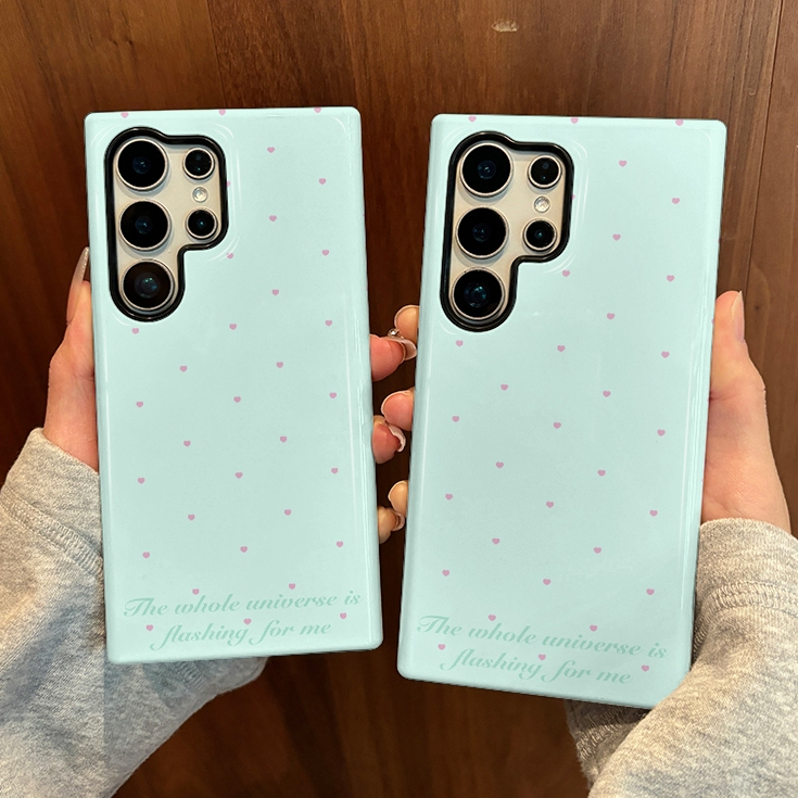 Simple รูปแบบความรักเคสป้องกันสองในหนึ่งเดียวเหมาะสําหรับ Samsung su22u s23 plus s23FE s24 s25 plus 