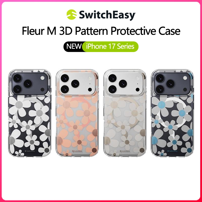 SwitchEasy Fleur M 3D รูปแบบกันกระแทกสําหรับ iPhone 17 Pro Max/17 Pro/17 Air/17 ป้องกันเคสโทรศัพท์ดอ