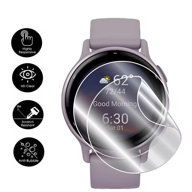 ฟิล์มกันรอยหน้าจอ TPU นิ่ม แบบใส สําหรับ Garmin Vivoactive 5/4/4s Venu 3/3s/2/2s Smart Watch Venu2 Plus 5 ชิ้น