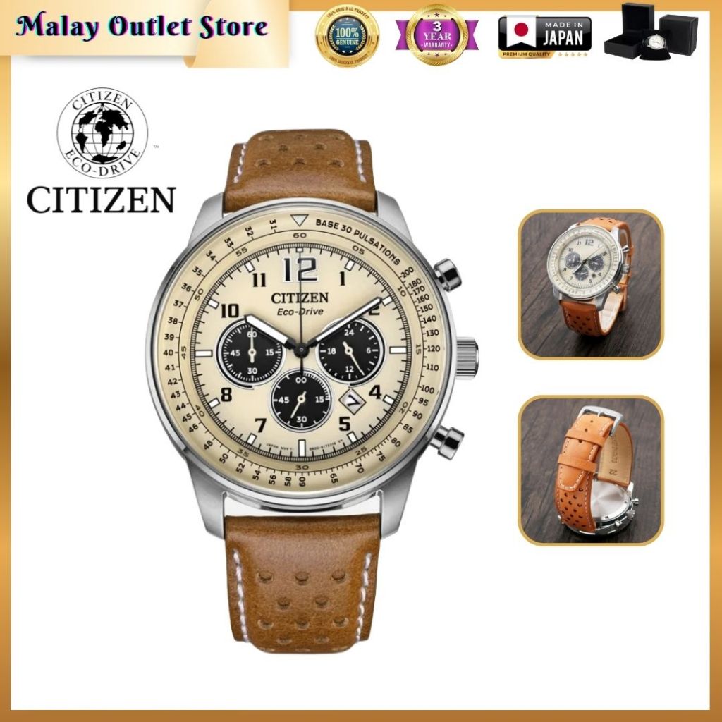 ญี่ปุ่น Citizen Eco Drive FF นาฬิกาผู้ชาย 6 มือประหยัดพลังงานผู้ชายนาฬิกาควอทซ์กันน้ํา Jam Tangan Le