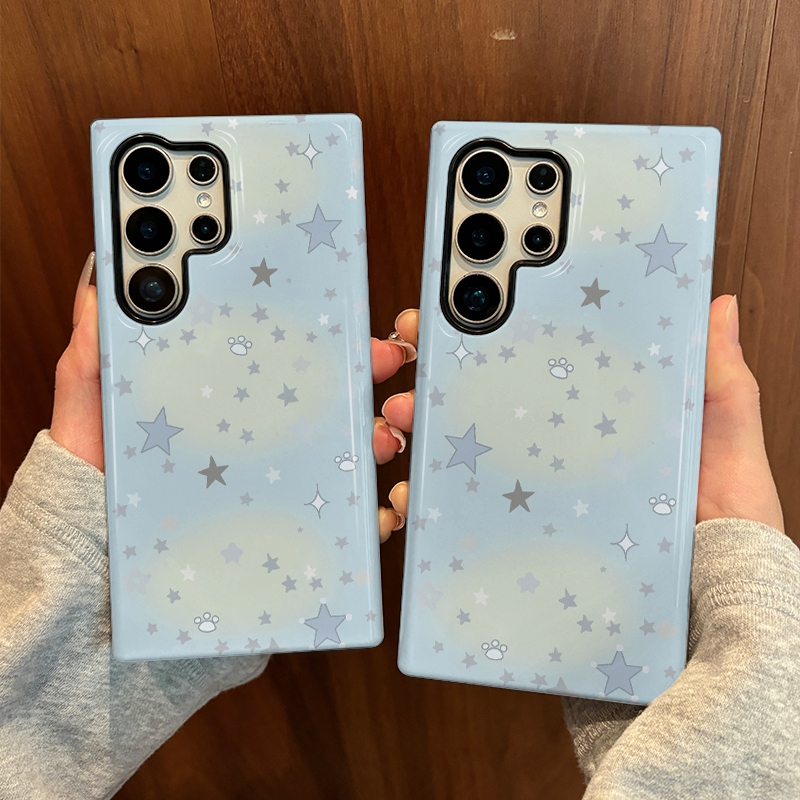 เคสป้องกันสองในหนึ่งเดียวลายดาวเบลอเหมาะสําหรับ Samsung su22u s23 plus s23FE s24 s25 plus A55 A56 A3