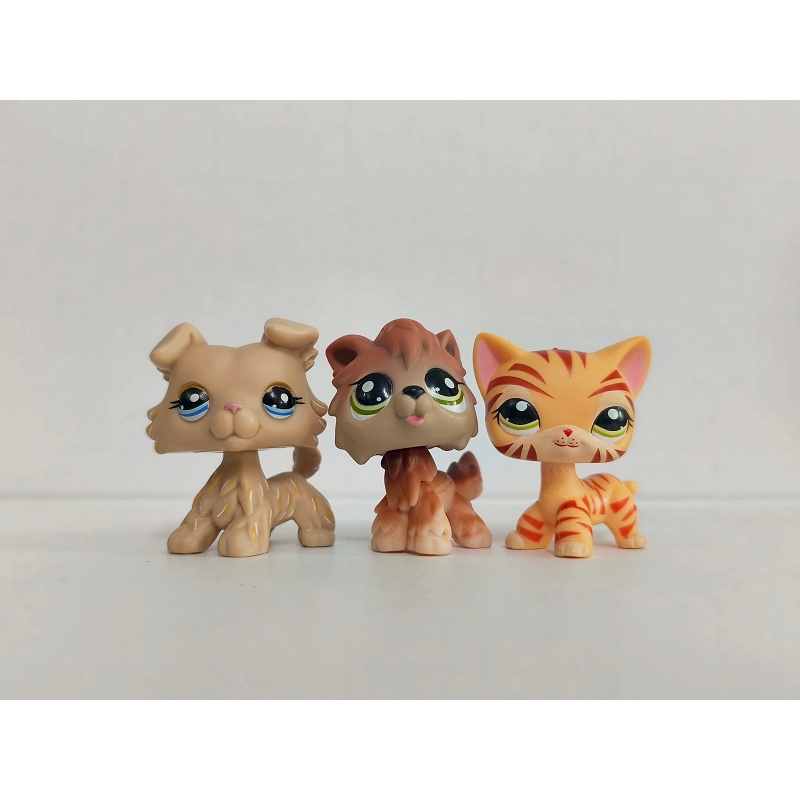 3 ชิ้น/ล็อต LPS รูปแมวสุนัข #1194#2141 Littlest Pet Shop ของเล่นเด็ก