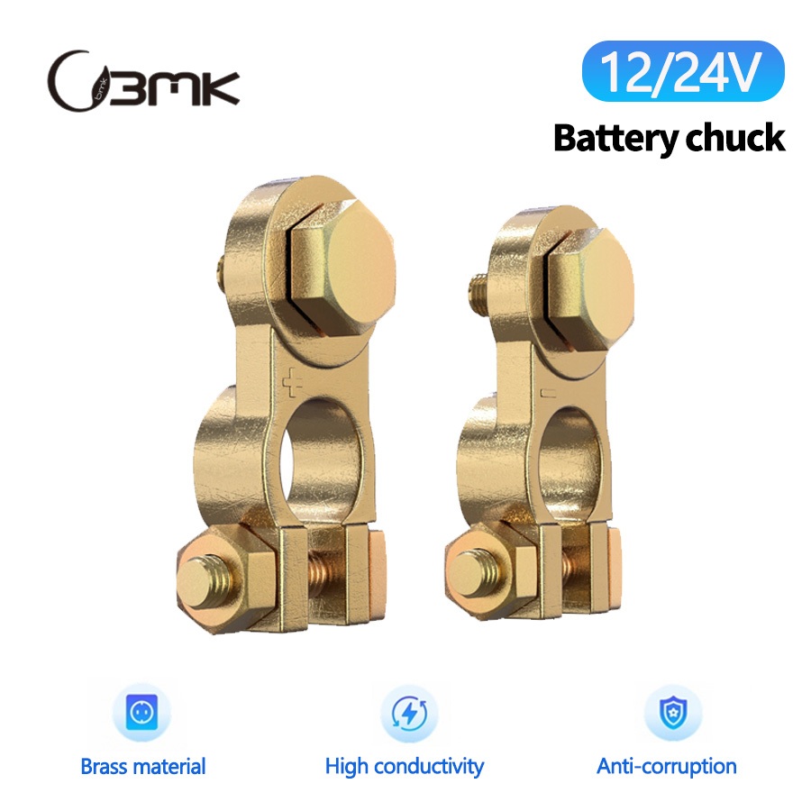 12V 24V 2PCS รถแบตเตอรี่ Terminal Connector ทองเหลืองแบตเตอรี่ CLAMP บวกและลบสายไฟ CLAMP 17 มม.300A