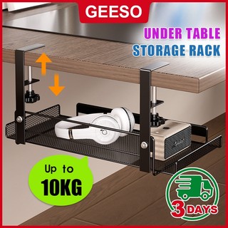 GEESO Upgrade Under Table Storage Rack Cable Management Tray Desk Socket Holder Wire Organizer 台下置物架