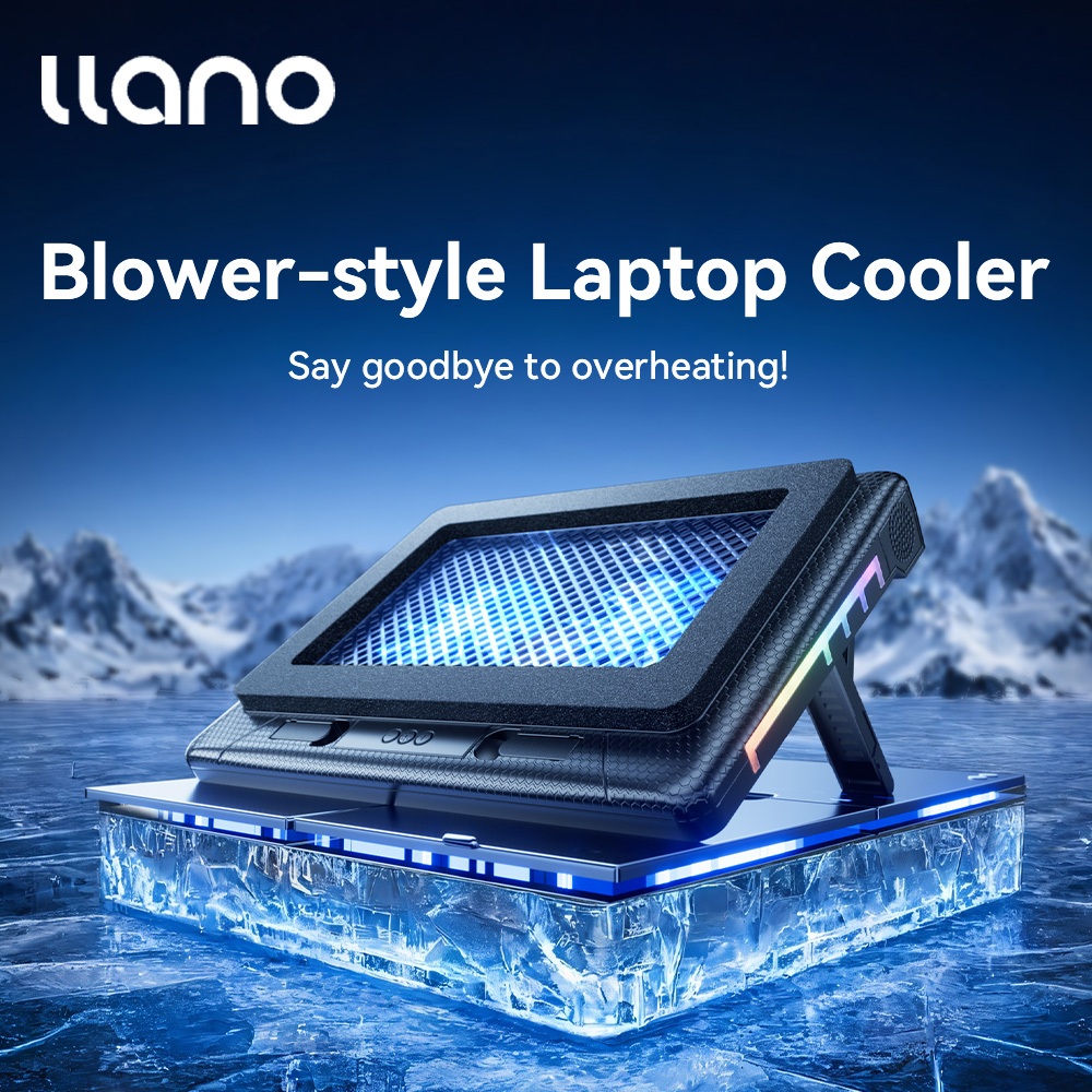 LLANOรุ่นพื้นฐาน V22 แล็ปท็อปคูลเลอร์ชาร์จ USB พร้อมพัดลม 14 ซม.คู่ Cooling Pad สําหรับ 13.3-17.3 นิ