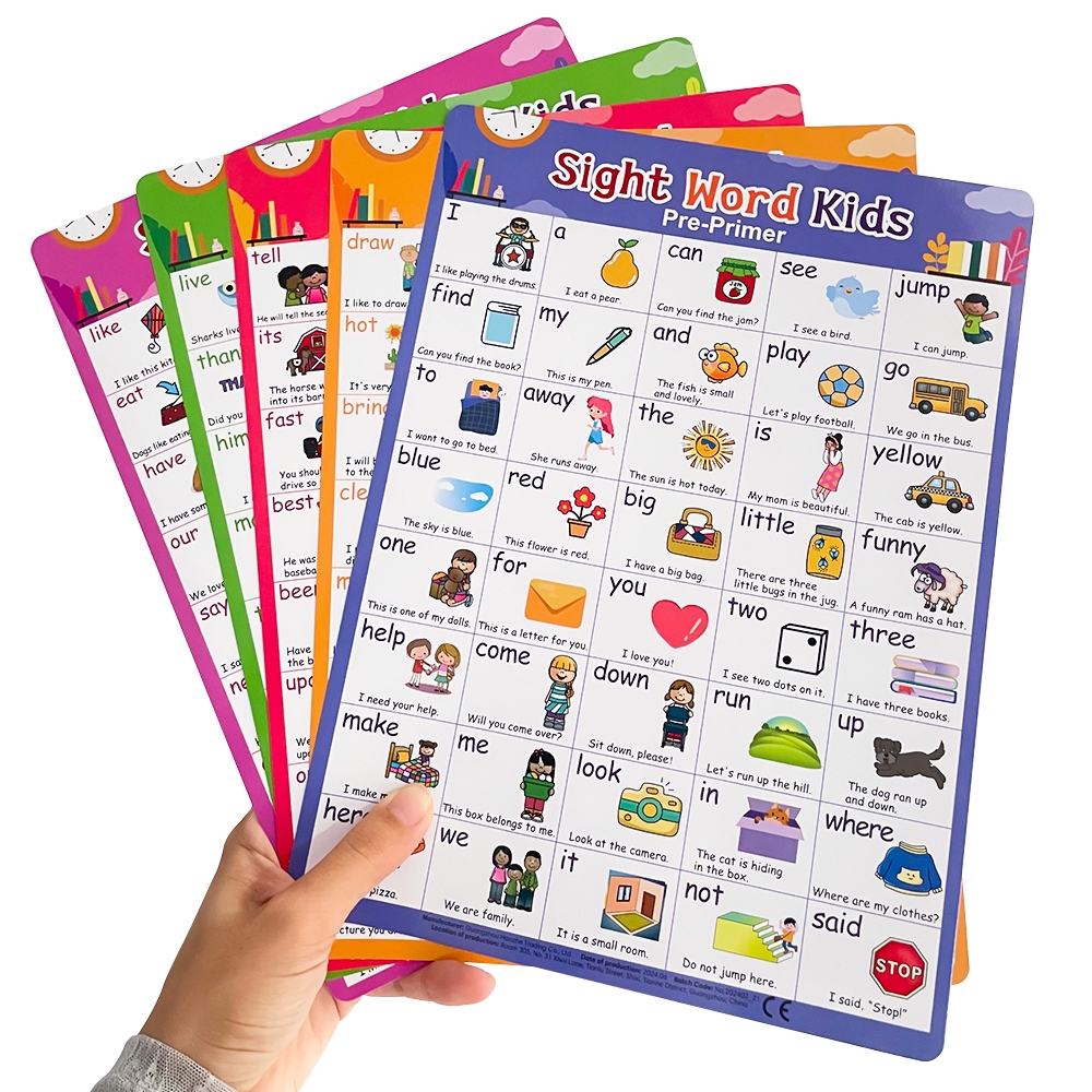 5pcs เด็กการเรียนรู้ Phonics Sight คําภาษาอังกฤษโปสเตอร์ Montessori อนุบาลการศึกษาความรู้ความเข้าใจคําศัพท์การ์ดผู้ปกครอง-เด็ก Interactive ของเล่น Homeschool ห้องเรียนตกแต่ง ราคา ถูกที่สุด ดีลบีเคเค แกลเลอรีภาพที่ 5