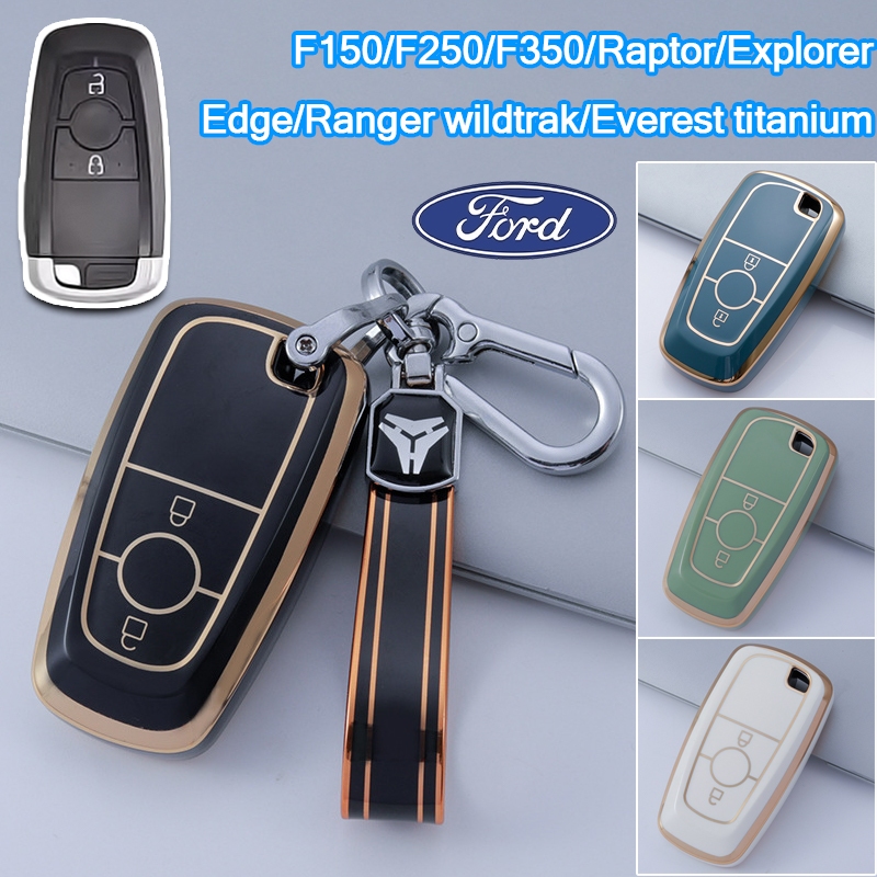 ฝาครอบปุ่ม Ford 2 สําหรับ Edge/F150/F250/F350/Raptor Explorer/Ranger wildtrak/Everest Titanium 2024 เคสกุญแจ พวงกุญแจรถยนต์