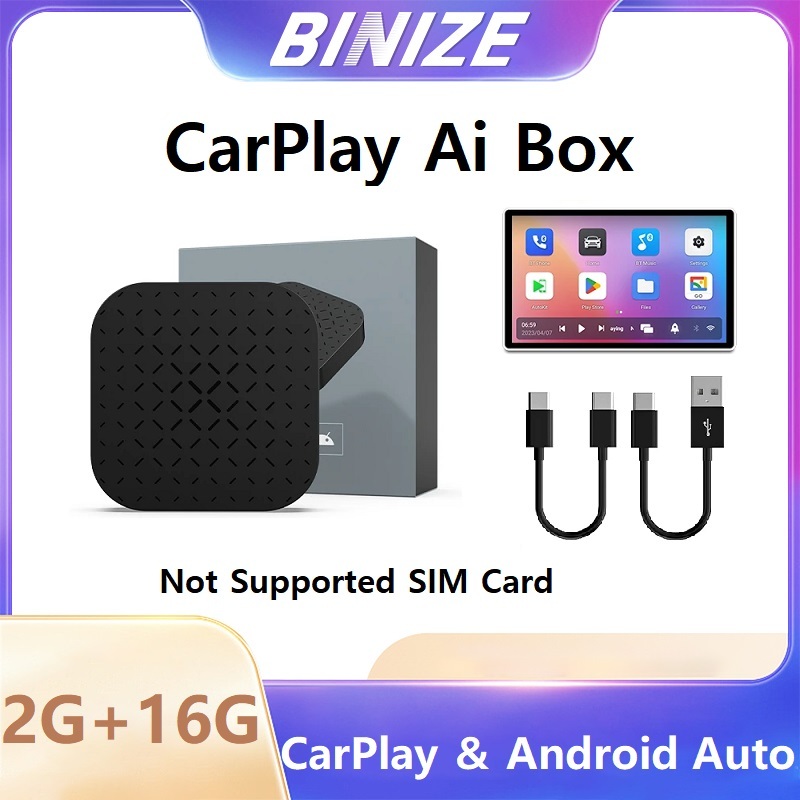 Binize CarPlay Ai กล่องไร้สาย CarPlay Android Auto สําหรับ Mazda Volvo Toyota Kia Ford ในตัว YouTube