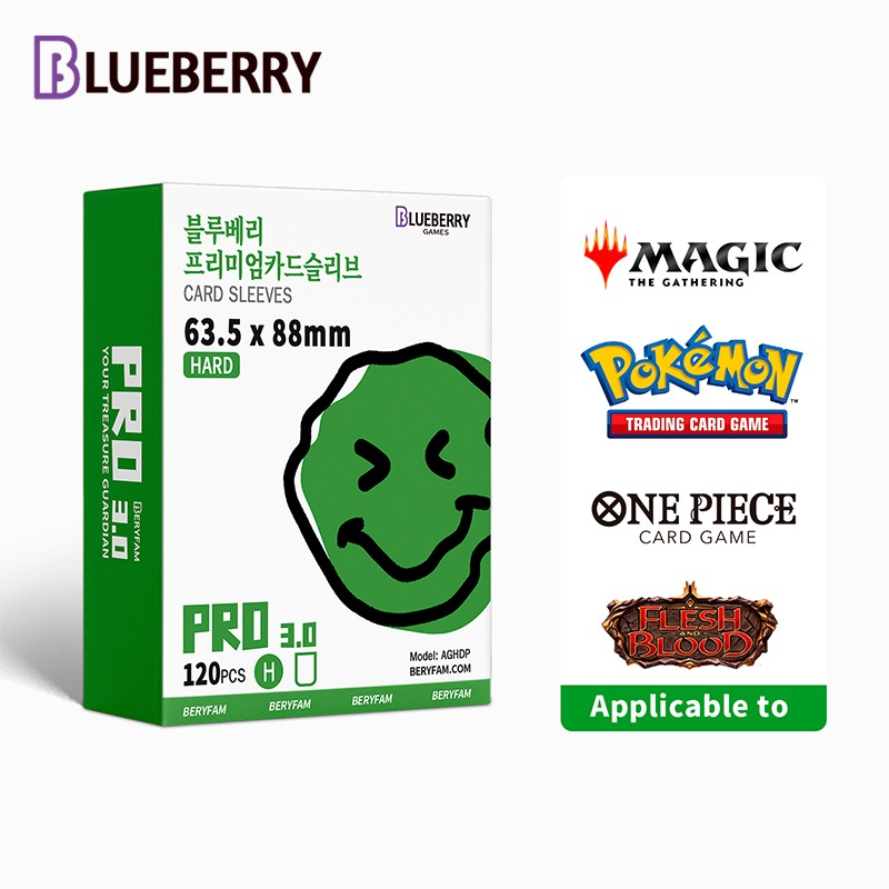 120 ชิ้นบลูเบอร์รี่สําหรับ Photocards 63.5x88 มม.ปลอกการ์ด Pokemon Kpop Protector BERYFAM