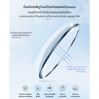 Cyxus แว่นกรองแสง แว่นตากรองแสงสีฟ้า TR90 ป้องกันรังสียูวี [ป้องกันสายตา] สําหรับทุกเพศ 8183