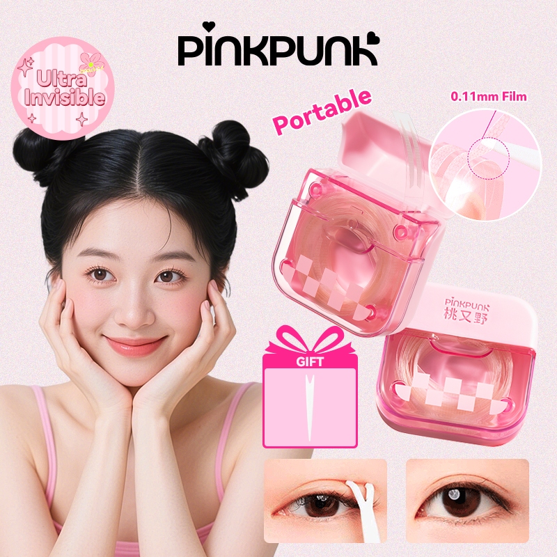 PinkPunk สติ๊กเกอร์ตา 2 ชั้น แบบไม่แต่งหน้า ไร้รอย สีผิวธรรมชาติ มองไม่เห็น ติดทน eyelid tape 120 ชิ้น
