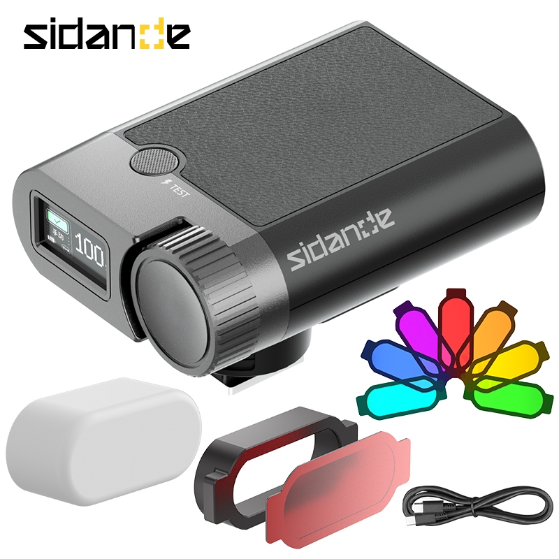 SIDANDE S01 แฟลชกล้อง Speedlite GN16 5600K พร้อมหน้าจอ 2000mAh แบตเตอรี่