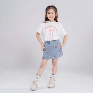 B&R Kids【เสื้อยืดแขนสั้นเด็กผู้หญิง】 จัดส่งจากประเทศไทย เสื้อพิมพ์ลายเด็ก สไตล์เกาหลี น่ารัก ผ้าฝ้าย นุ่มสบาย