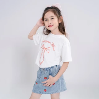 B&R Kids【เสื้อยืดแขนสั้นเด็กผู้หญิง】 จัดส่งจากประเทศไทย เสื้อพิมพ์ลายเด็ก สไตล์เกาหลี น่ารัก ผ้าฝ้าย นุ่มสบาย